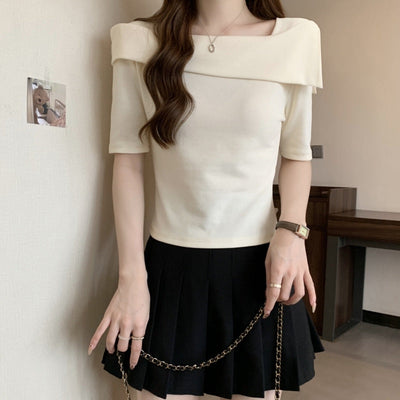 Damen Off-Shoulder Rippentop mit elegantem Ausschnitt Heidi-Mode