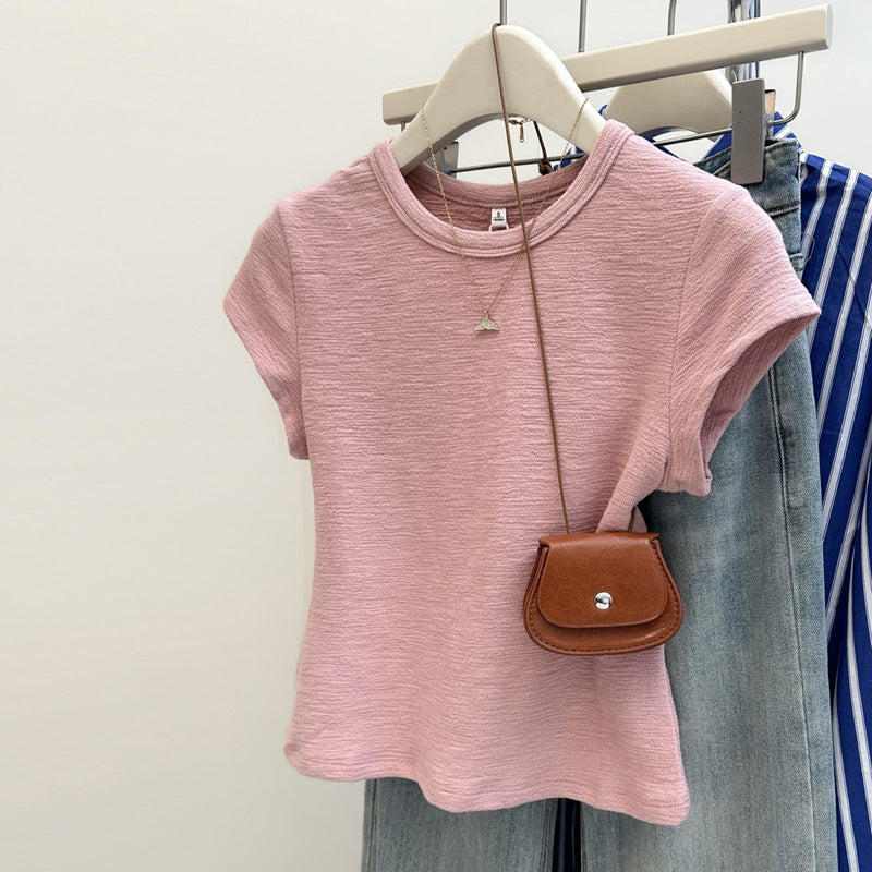 Damen Kurzarm Relaxed Fit Basic T-Shirt Heidi-Mode