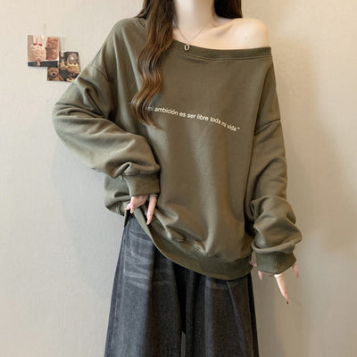 Femme Off-Shoulder Grafik Sweatshirt Heidi-Mode 1747901694