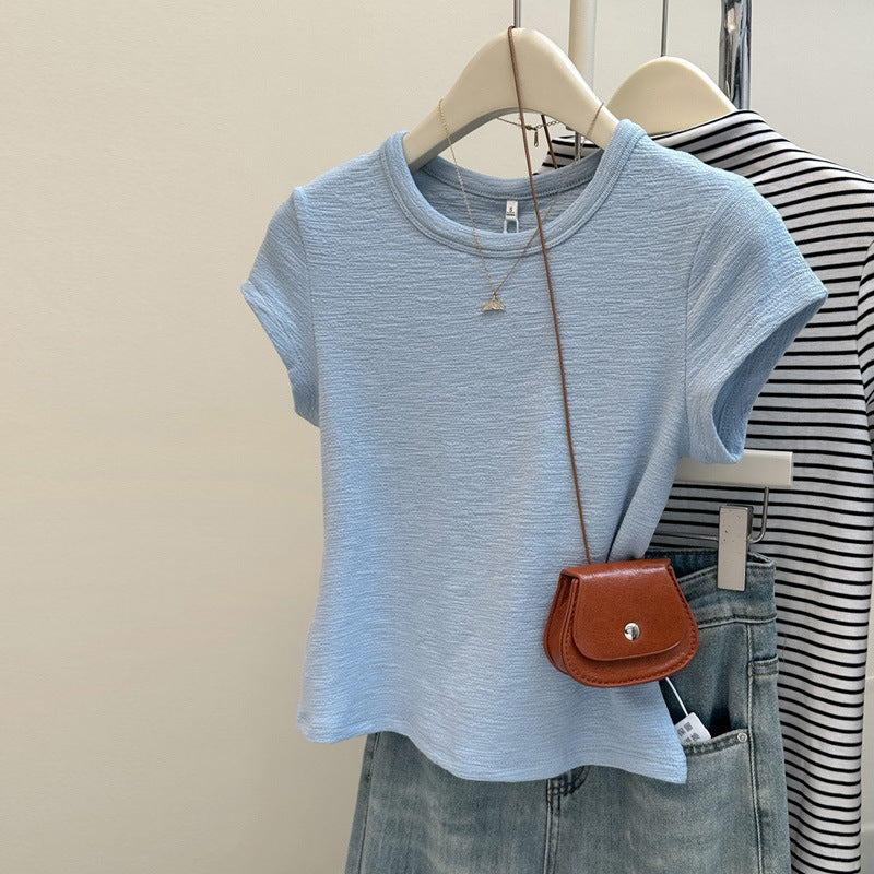 Damen Kurzarm Relaxed Fit Basic T-Shirt Heidi-Mode