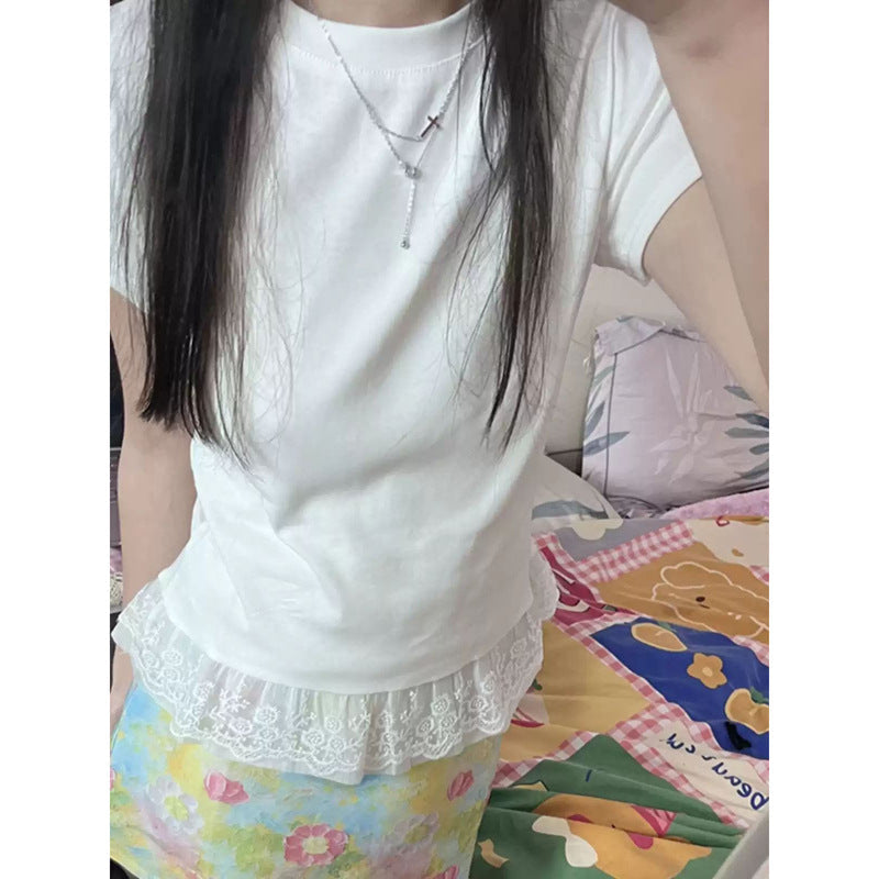 Femme Spitzendetail Freizeitoberteil Heidi-Mode