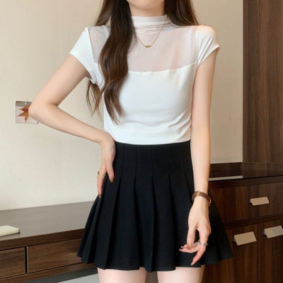 Femme Sheer Overlay T-Shirt Heidi-Mode