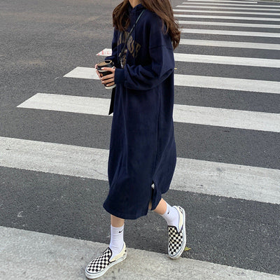 Femme Übergroßes Grafik Hoodie Kleid Heidi-Mode 1747901370