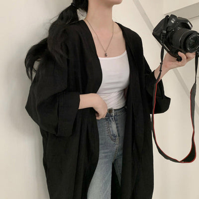 Femme Leichtgewicht Offene Vorderkante Kimono Cardigan Heidi-Mode