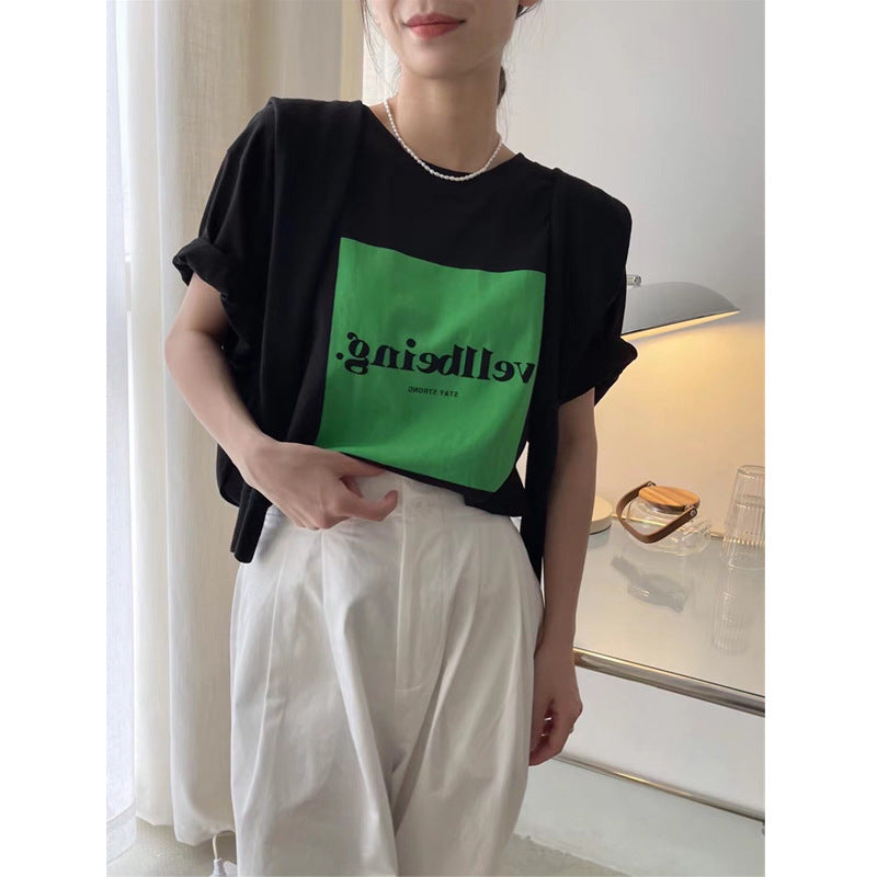 Femme Grafikdruck Loose-Fit T-Shirt Heidi-Mode