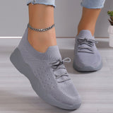 Damen nan gestrickte Slip-On Sneaker mit Memory-Fußbett und rutschfester Wellenlaufsohle Drune in Grau