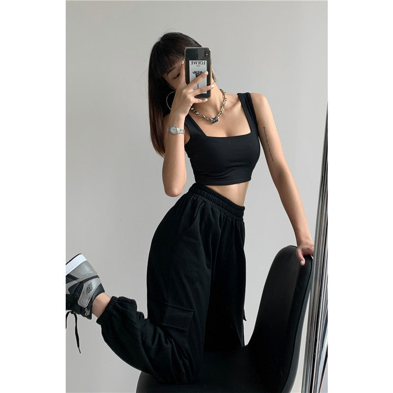 Femme Quadrat-Ausschnitt Crop Top Heidi-Mode