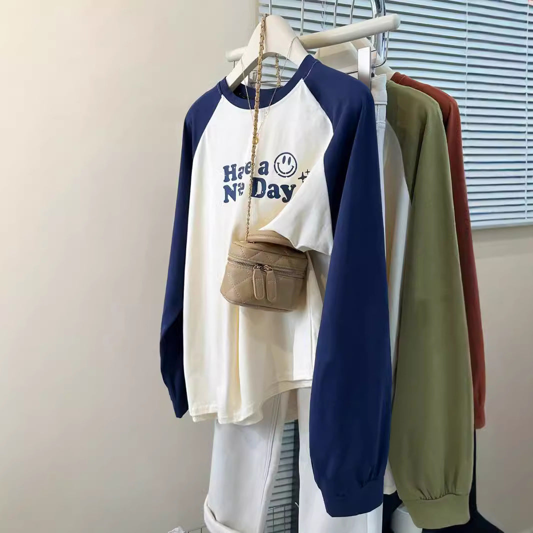 Femme Langarm-Graphic-Tee mit Smile-Design Heidi-Mode