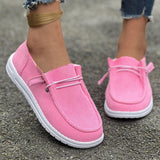 Damen nan lässige Slip-On Sneaker-Halbschuhe mit geripptem Textilobermaterial und elastischer Schnürung Drune in Rosa