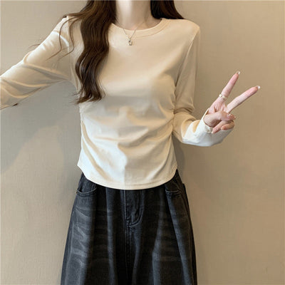 Femme Langarm Fitted Top für stilvolles Layering Heidi-Mode