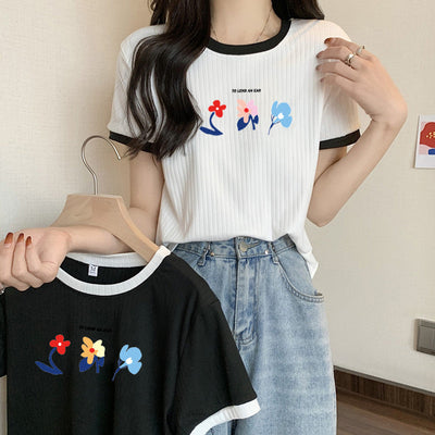 Femme Grafik Floral Design T-Shirt Heidi-Mode