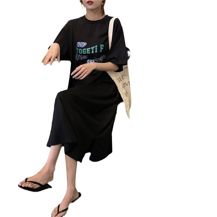 Femme Grafik Maxikleid mit Lockerer Passform Heidi-Mode