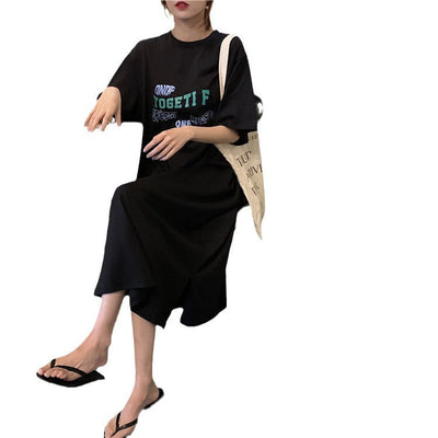 Femme Grafik Maxikleid mit Lockerer Passform Heidi-Mode