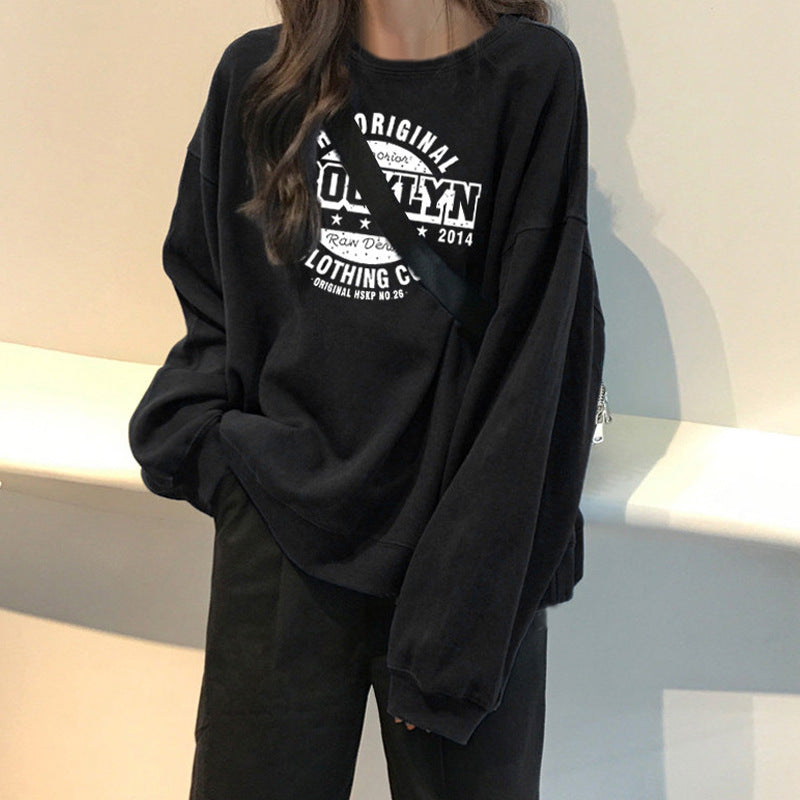 Femme Übergroße Grafik Sweatshirt mit einzigartigem Design Heidi-Mode