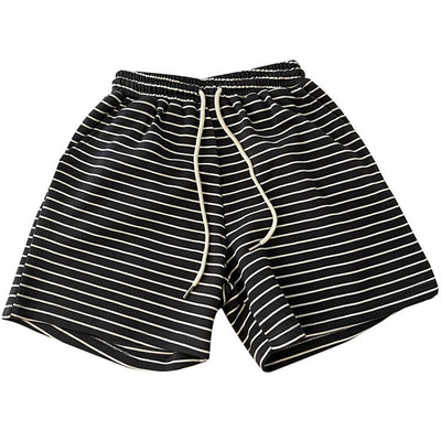 Femme Hoch Taillierte Gestreifte Lounge Shorts Heidi-Mode