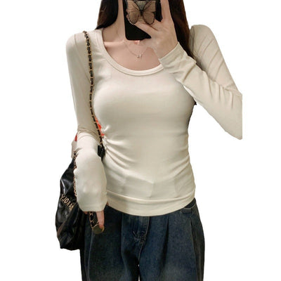 Femme Slim-Fit Raffung Langarm Top Heidi-Mode