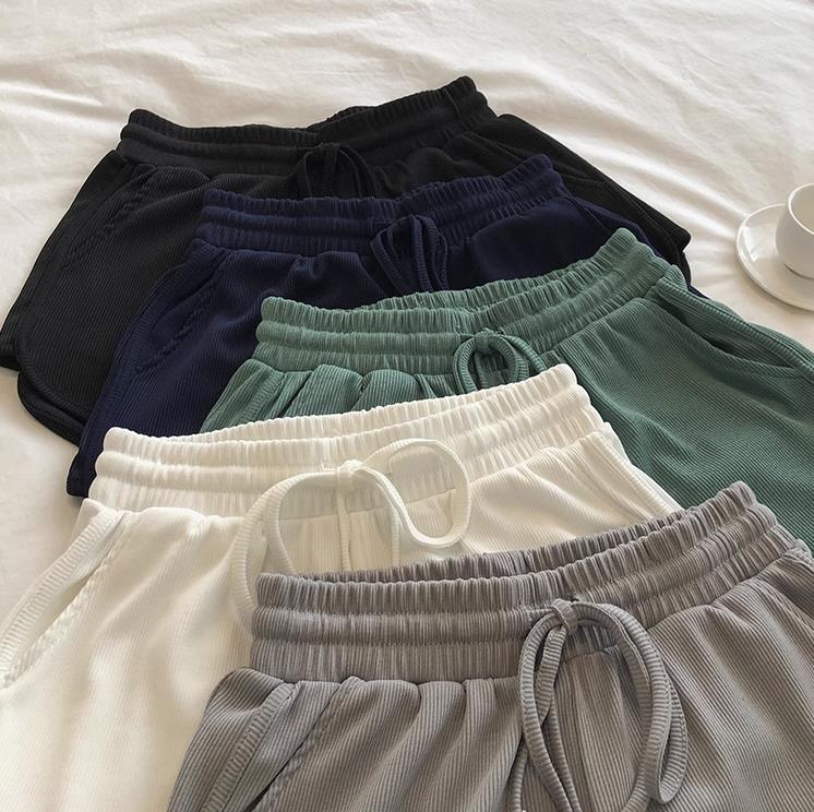 Femme Hochtaillierte Ripp-Lounge-Shorts Heidi-Mode