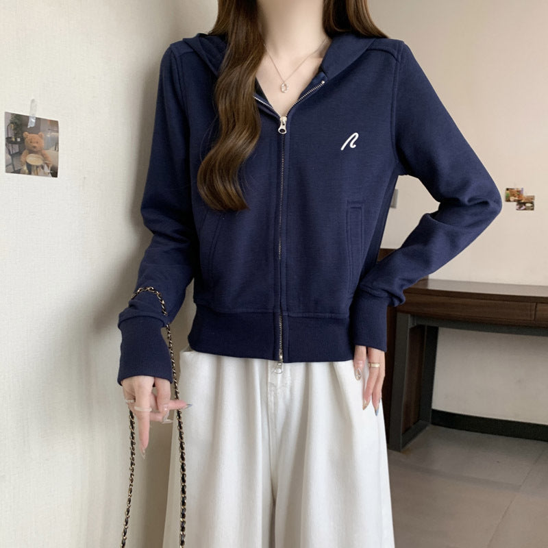 Femme Leichtgewicht Zip-up Hoodie mit stilvollen Nähten Heidi-Mode