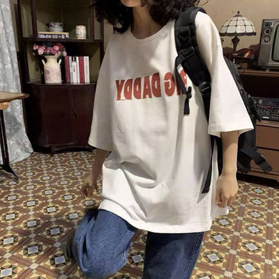 Femme Oversized Grafik T-Shirt mit fetter Schriftart Heidi-Mode