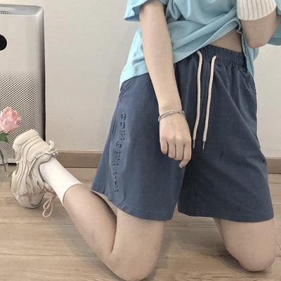 Femme Hochtaillierte Freizeit Lounge Shorts mit bestickten Details Heidi-Mode