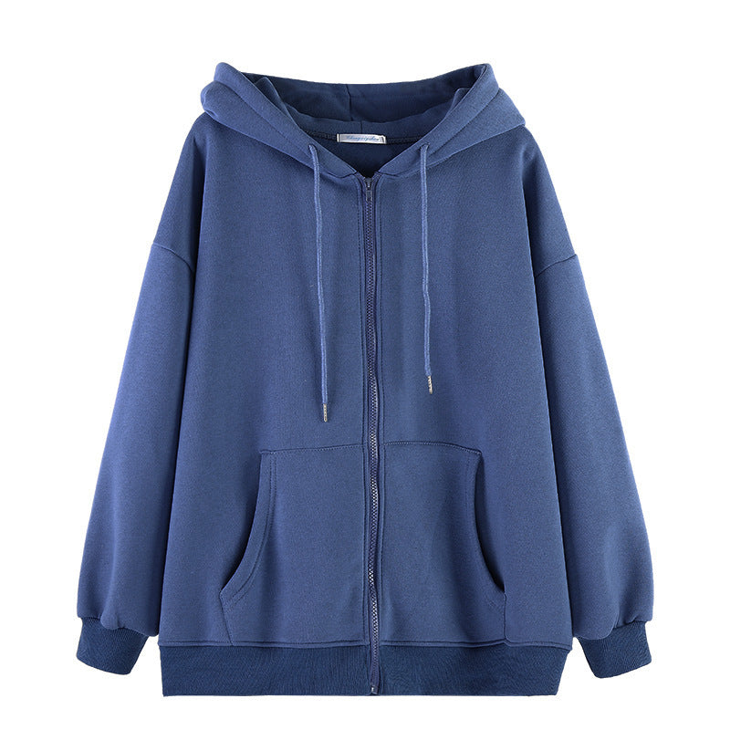 Femme Oversized Zip-Up Hoodie mit verstellbarer Kapuze Heidi-Mode