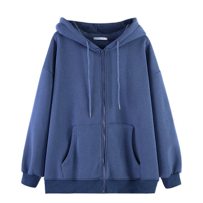 Femme Oversized Zip-Up Hoodie mit verstellbarer Kapuze Heidi-Mode