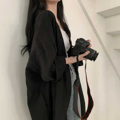 Femme Leichtgewicht Offene Vorderkante Kimono Cardigan Heidi-Mode