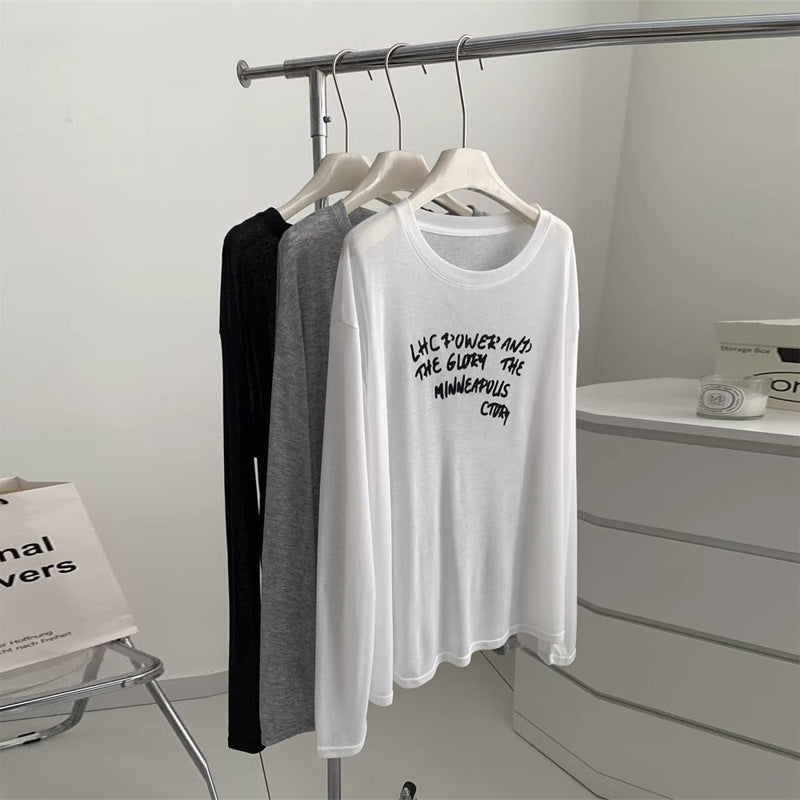 Femme Grafik Langarm-T-Shirt mit verspieltem Druck Heidi-Mode