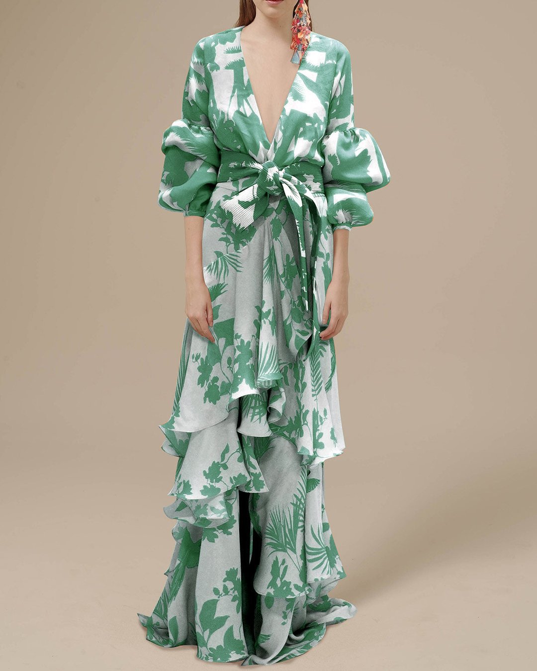 Maribella - Elegantes Seidenchiffon Festkleid Druck