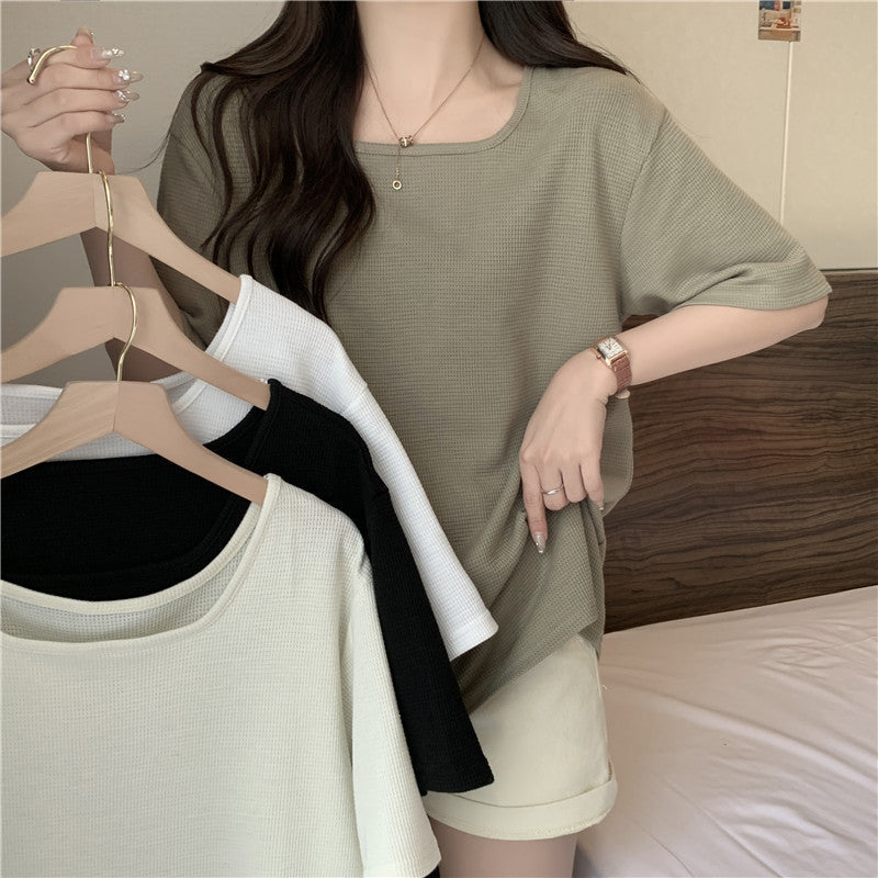 Femme Relaxed Fit Rippel Kurzarmtop Heidi-Mode