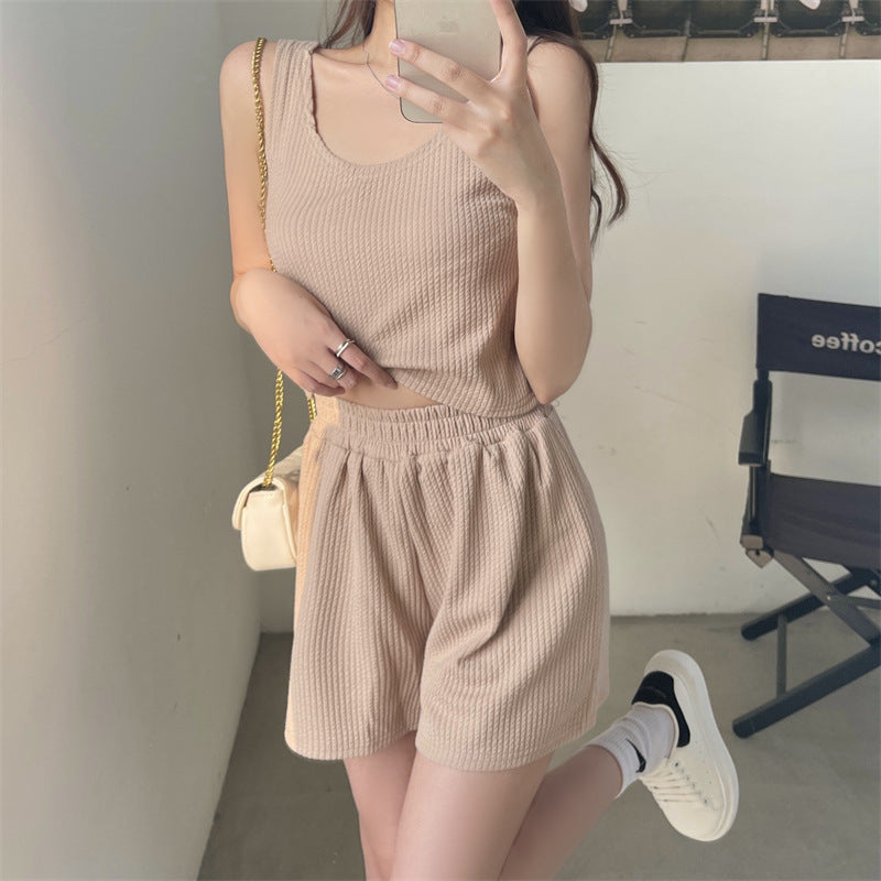 Femme Rippen Cropped Tank und Shorts Set Heidi-Mode