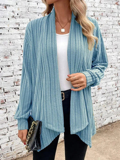 Leah™ -Ribbed Drape Cardigan