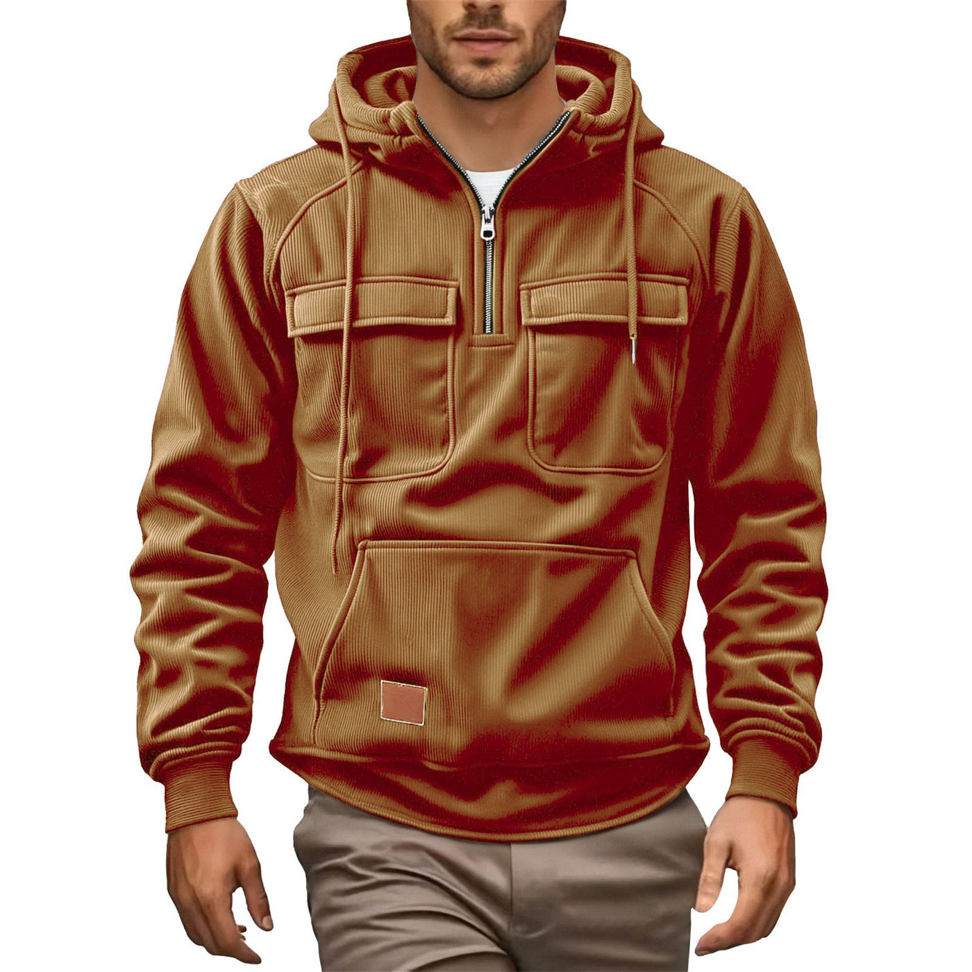 Herren Fleece-Hoodie mit praktischen Taschen Aliams