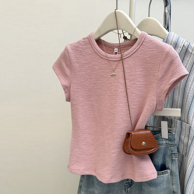 Damen Kurzarm Relaxed Fit Basic T-Shirt Heidi-Mode