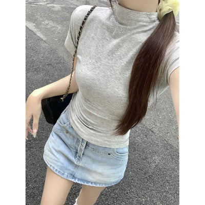 Damen Kurzarmtop mit Schleifen-Detail Heidi-Mode