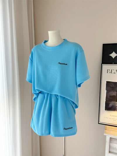 Femme Relaxed Fit Waffelstrick Zweiteiliges Lounge-Set Heidi-Mode