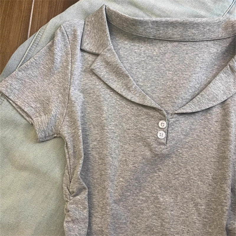 Femme Soft Casual Polohemd mit Knopfdetail Heidi-Mode