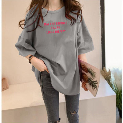 Femme Grafik Übergroße Statement T-Shirt Heidi-Mode