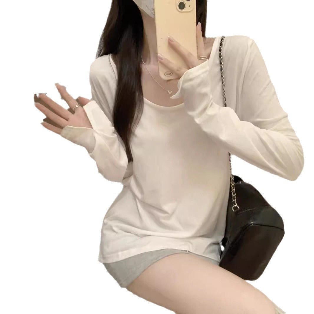 Damen Oversized Rundhals Langarmshirt Heidi-Mode