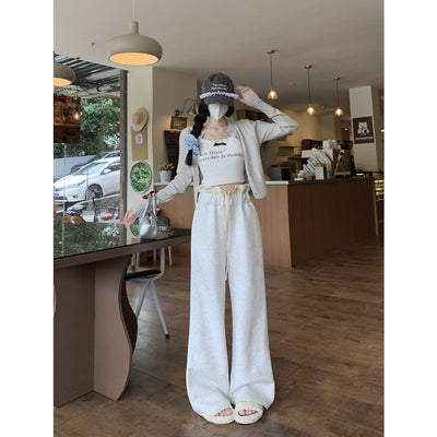 Frauen Entspannte Weite-Bein Lounge-Hosen Heidi-Mode