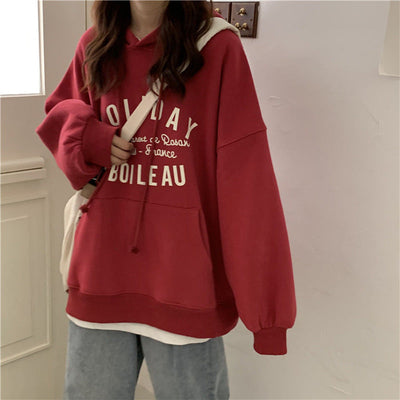 Femme Oversized Graphic Hoodie mit Bequemem Taschenfach Heidi-Mode