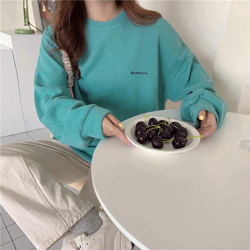 Damen Soft Touch Oversized Sweatshirt mit stylischer Beschriftung Heidi-Mode