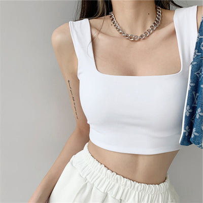 Femme Quadrat-Ausschnitt Crop Top Heidi-Mode