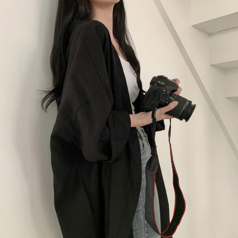 Femme Leichtgewicht Offene Vorderkante Kimono Cardigan Heidi-Mode