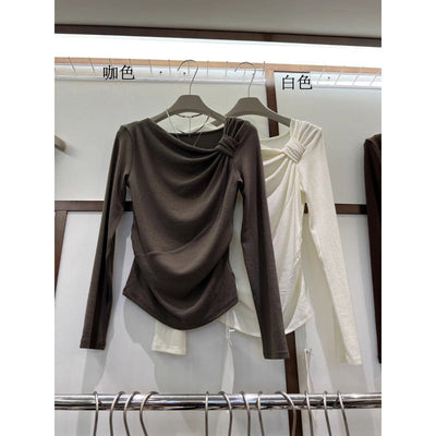 Damen Raffung Langarmoberteil mit elegantem Detail Heidi-Mode