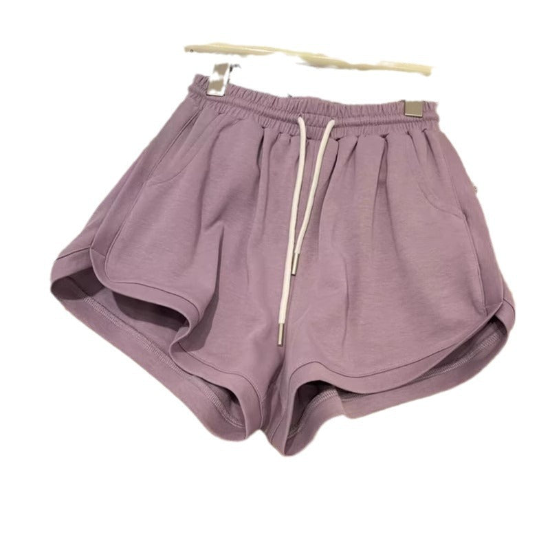 Femme Hoch geschnittene Sportliche Lounge Shorts mit verstellbarem Kordelzug Heidi-Mode