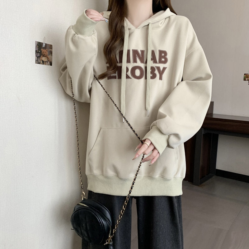 Femme Grafik Entspannt Fit Hoodie mit Känguru-Tasche Heidi-Mode