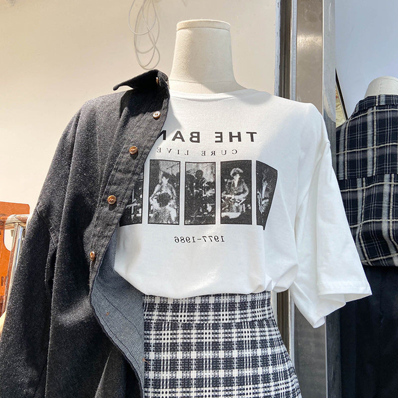 Femme Grafikdruck Relaxed Fit T-Shirt Heidi-Mode