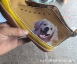 Damen nan knöchelhohe Sneaker mit niedlichem Katzenmotiv Stickerei und ergonomischem Komfortfußbett Drune in Motiv Hund (Kundenservice kontaktieren)
