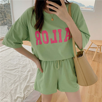 Femme Grafik Druck Entspanntes Fit Loungewear Set Heidi-Mode